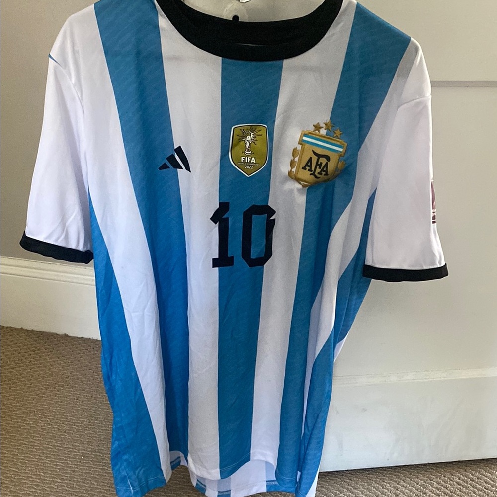 adidas Blue and White Soccer Jersey